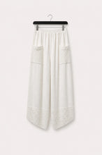 Load image into Gallery viewer, 1.                   Mesh Hem and Pocket Linen Trousers-White
