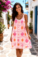 Load image into Gallery viewer, 1.                    Cheesecloth Cami Dress-White/Multi
