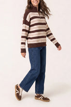 Load image into Gallery viewer, 1.                  Super Soft Knit Striped Jumper-Chocolate
