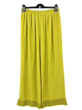 Load image into Gallery viewer, 1.               Mesh Hem Wide Leg Trousers-Lime
