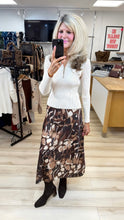 Load image into Gallery viewer, 1.   Satin Slip Skirt-Brown Multi
