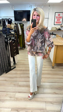 Load image into Gallery viewer, 1.              Floral Chiffon Blouse-Brown Multi
