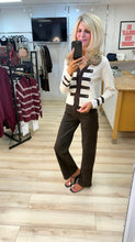 Load image into Gallery viewer, 1.                      Stretch Wide Leg Jeans-Chocolate Leopard
