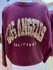 1.    Gold Sequins LOS ANGELES Soft Knit-Bordeaux