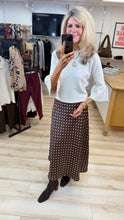 Load image into Gallery viewer, 1.                Polka Dot Satin Skirt-Brown
