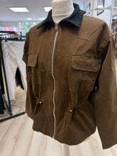 Load image into Gallery viewer, 1.                              Utility Cinch Waist Lined Jacket-Coffee
