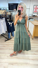 Load image into Gallery viewer, 1.              Plunge Cami Maxi Dress-Khaki
