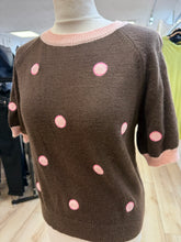 Load image into Gallery viewer, 1.  Spot Crew Neck Soft Knit-Brown/Pink
