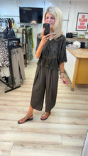 Load image into Gallery viewer, 1.        Shirred Waist Cross Over Leg Trousers-Chocolate
