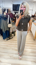 Load image into Gallery viewer, 1.                Flower Button Knitted Jacket-Chocolate
