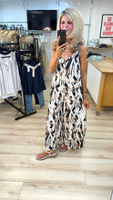 Load image into Gallery viewer, 1.                 Lurex Thread Jumpsuit-Beige/Brown/Black
