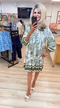 Load image into Gallery viewer, 1. Tropics Smock Dress-White/Khaki
