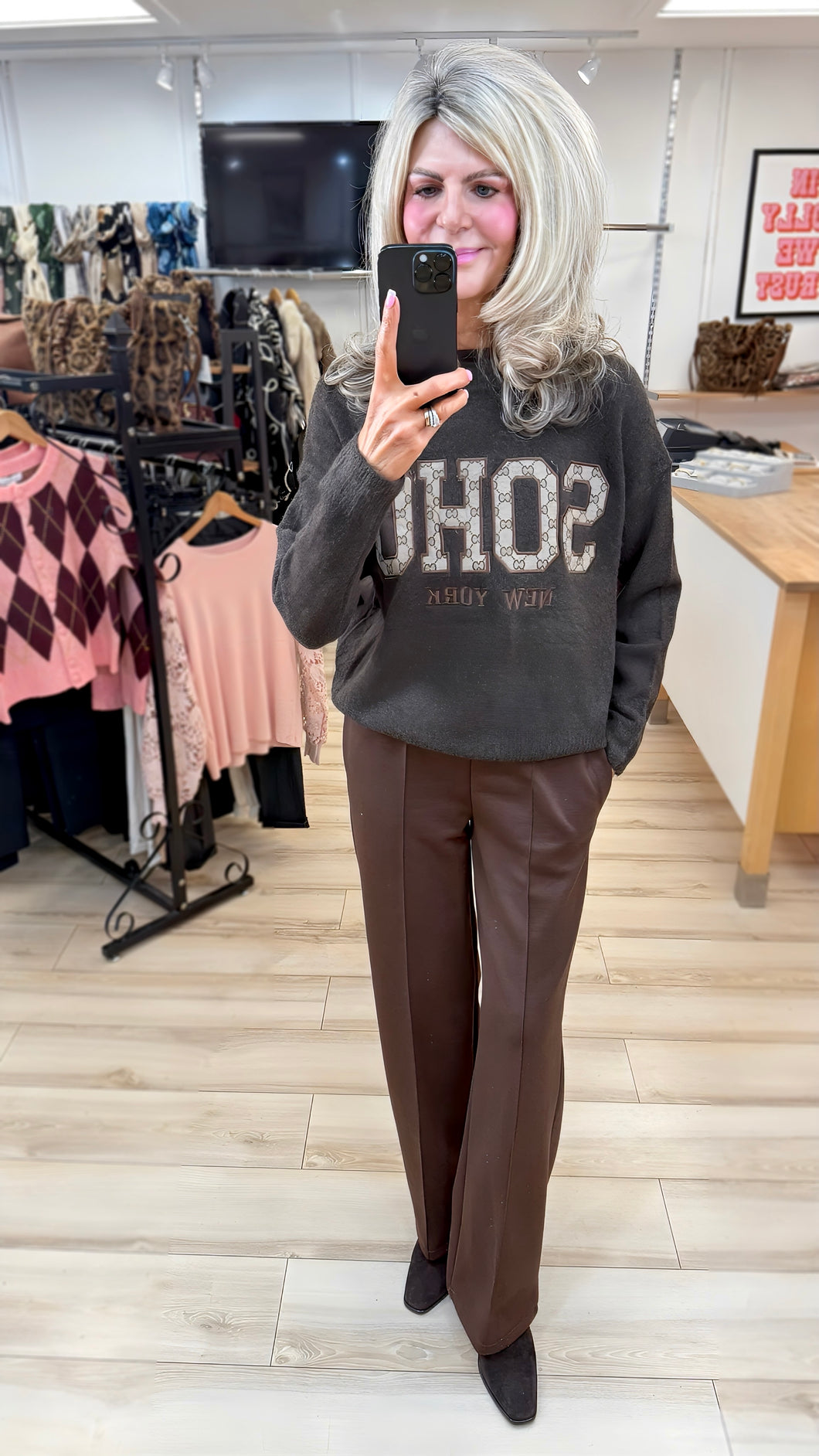 1.              Soho New York Designer Inspired Soft Knit-Chocolate