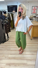 Load image into Gallery viewer, 1.                        Frill Sleeve &amp; Hem Linen Mix Top-White
