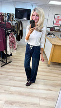 Load image into Gallery viewer, 1.                Tie Front Pull On Stretch Jeans
