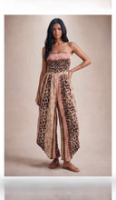 Load image into Gallery viewer, 1.                        Giraffe Print Bandeau Jumpsuit-Brown/Pink/Multi

