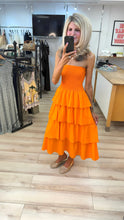 Load image into Gallery viewer, 1.                 Bandeau Tiered Dress-Orange
