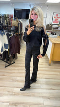 Load image into Gallery viewer, 1. Mesh Sleeve Diamanté Bows Jumper-Black
