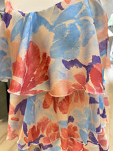 Load image into Gallery viewer, 1.                      Tiered Sparkle Satin Cami Dress-Coral/Blue/Ecru
