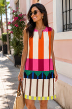 Load image into Gallery viewer, 1.                   Colour Block Shift Dress-Multi
