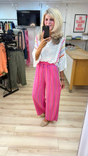 Load image into Gallery viewer, 1.    Pillow Cotton Cheesecloth Striped Trousers-Hot Pink
