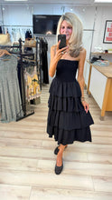 Load image into Gallery viewer, 1.                 Bandeau Tiered Dress-Black
