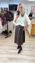 Load image into Gallery viewer, 1.                        Faux Butter Soft Leather Skirt-Chocolate

