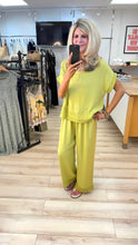 Load image into Gallery viewer, 1.               Mesh Detail V Neck Top-Lime
