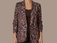 Load image into Gallery viewer, 1. Leopard Ruched Sleeve Blazer

