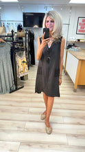 Load image into Gallery viewer, 1.             Linen Button Dress-Chocolate
