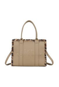 1.    The Tote Bag-Beige/Leopard Trim