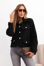 Load image into Gallery viewer, 1.                   Boucle Gold Button Jacket-Black
