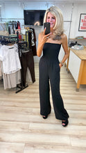 Load image into Gallery viewer, 1.Shirred Bodice Bandeau Jumpsuit-Black
