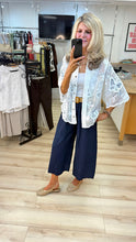 Load image into Gallery viewer, 1. Wide Leg Belted Culottes-Navy

