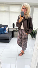Load image into Gallery viewer, 1.                           Faux Suede Bubble Hem Bomber-Chocolate
