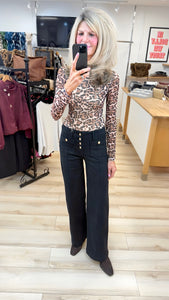 1.    Mesh Sheer Top-Brown Leopard