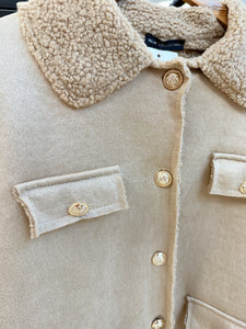 1.  Faux Sheepskin Jacket-Camel