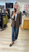 Load image into Gallery viewer, 1.                      Leopard Lined Blazer-Chocolate
