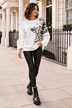 Load image into Gallery viewer, 1.                                Leopard Star Sweatshirt-Winter White
