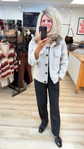 1.Brushed Woollen Shacket-Oatmeal Melange