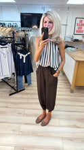 Load image into Gallery viewer, 1.                    Striped Top-Brown/White
