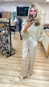 1. Gold Lurex Cross Over Jumper