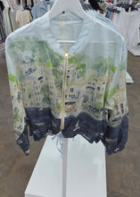 Load image into Gallery viewer, 1.                      Sheer Scenic Bomber Jacket-Green/Navy
