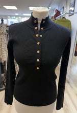 Load image into Gallery viewer, 1.    Gold Stud Ribbed Soft Knit-Black
