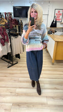 Load image into Gallery viewer, 1.                    Striped V Neck Fuzzy Jumper-007
