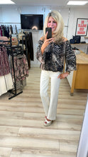 Load image into Gallery viewer, 1.  Chiffon Bardot Bubble Hem Top-Black Animal
