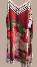 Load image into Gallery viewer, 1.     Landscape Print Amalfi Satin Midi-Red/Multi
