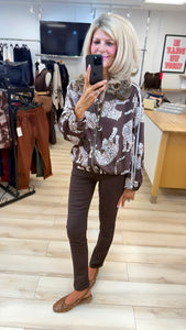 1.              Leopard Jersey Bomber Jacket-Chocolate/Cream