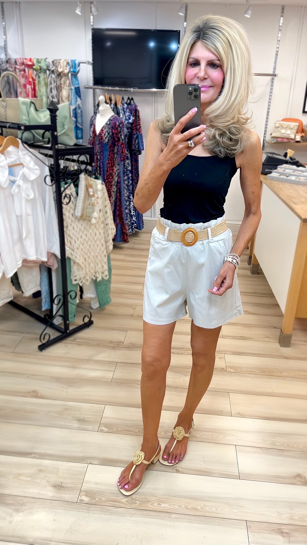 1.  Paper Bag Magic Shorts-Beige