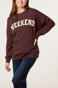 1.  WEEKEND Sweatshirt-Chocolate